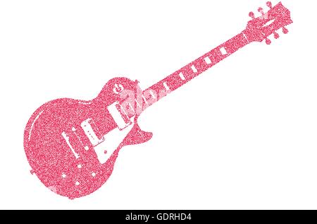 A classic red electric solid body guitar isolated on a white background Stock Vector