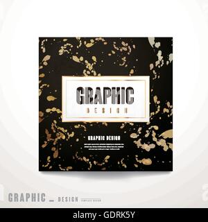 luxurious brochure template design with ink drops element Stock Vector