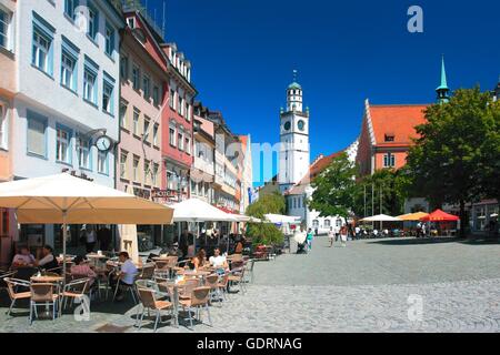 geography / travel, Germany, Baden-Wuerttemberg, Ravensburg, Blaserturm, Marienplatz, Waaghaus, town hall, , Additional-Rights-Clearance-Info-Not-Available Stock Photo