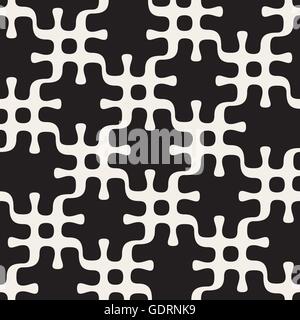 Vector Seamless Rounded Interlacing Lines Checkerboard Pattern Stock Vector