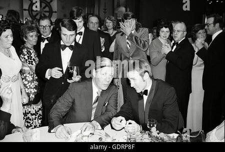 GERMAN Chancellor Helmut Schmidt with Senator Hans Ulrich Klose Stock Photo