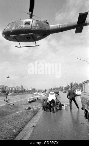 Rescue mission by helicopter near Munich, 1981 Stock Photo
