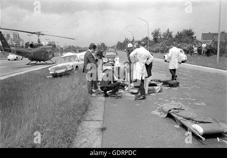 Rescue mission by helicopter near Munich, 1970 Stock Photo