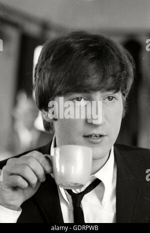 John Lennon on a Hard Days Night Train Stock Photo