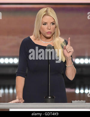 Attorney General Pam Bondi (Republican of Florida) makes remarks to