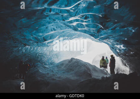 Ice Cave in Iceland Stock Photo