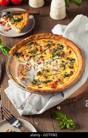 Traditional french pie. Quiche lorraine isolated on the white ...