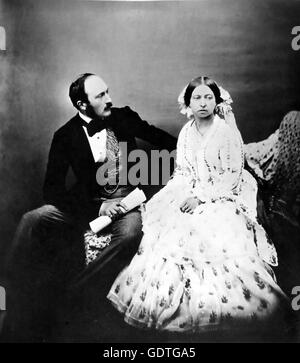 QUEEN VICTORIA with Prince Albert in 1854 Stock Photo