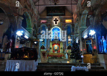 Inside of the Santa Cruz Cathedral Basilica at Fort Kochi, Kerala. It was built originally by the Po Stock Photo