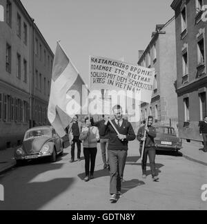 Demonstration march in Augsburg, 1966 Stock Photo