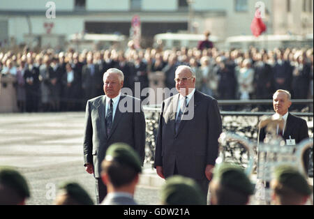 Yeltsin and Kohl Stock Photo