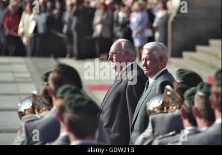 Kohl and Yeltsin Stock Photo