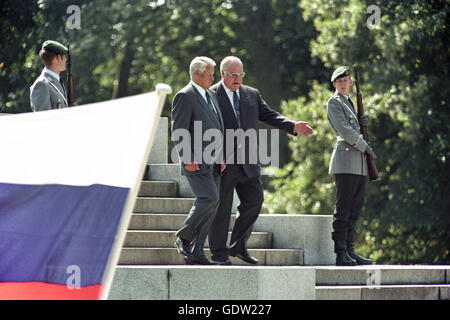 Yeltsin and Kohl Stock Photo