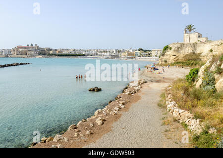 Beautiful town of Otranto and its beach on Salento peninsula in Puglia region, Italy Stock Photo
