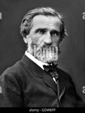 Giuseppe Verdi. Portrait of the Italian composer, Giuseppe Fortunino Francesco Verdi (1813-1900), by Ferdinand Mulnier, c.1870. Stock Photo