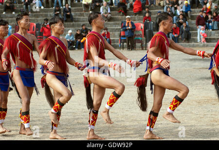 The image of Ao Tribe performing at Hornbill Festival, Nagaland, India Stock Photo