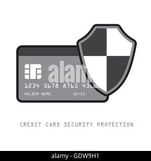 credit card security protection abstract vector illustration icon Stock Vector