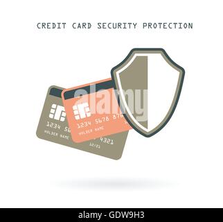 credit cards security financial protection online banking concept vector illustration bright background Stock Vector
