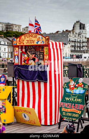 David Wildes Traditional Punch and Judy Show Performed On Hastings Pier, Hastings, Sussex, UK Stock Photo