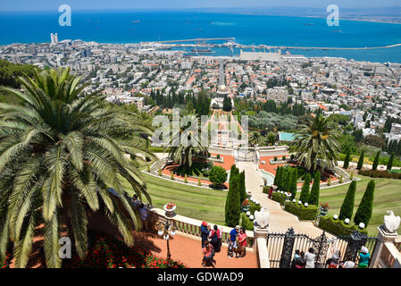 The Bahá’í Gardens in Haifa, Israel. Stock Photo