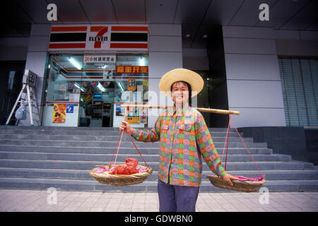 a 7eleven shop in the city of Shenzhen north of Hongkong in the province of Guangdong in china in east asia. Stock Photo