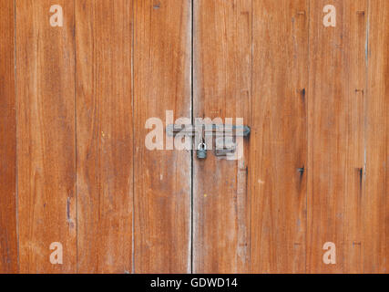 closeup image of  ancient  wood door Stock Photo
