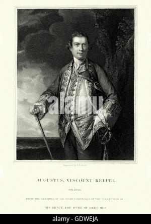 Portrait of Augustus Keppel, 1st Viscount Keppel an officer of the Royal Navy during the Seven Years' War and the War of America Stock Photo