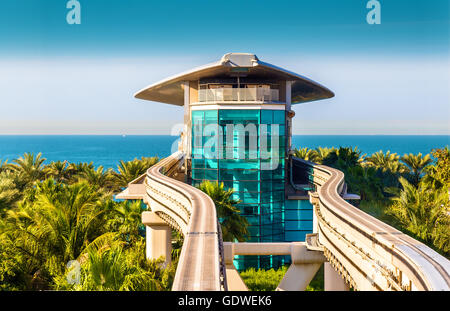 Atlantis Monorail station in Dubai - UAE Stock Photo