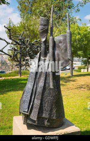 Israel Jerusalem Mount Herzl Yad Vashem statue cast bronze The Torah by Marcelle Elfenbein Swergold Stock Photo