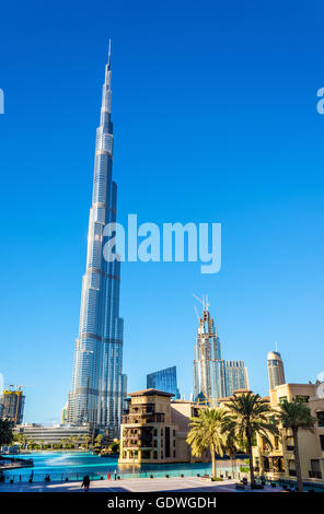 View of Burj Khalifa tower in Dubai, the UAE