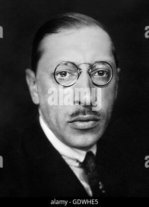 Stravinsky. Portrait of the Russian born composer, Igor Fyodorovich Stravinsky (1882-1971) by Pierre Choumoff, c.1920 Stock Photo
