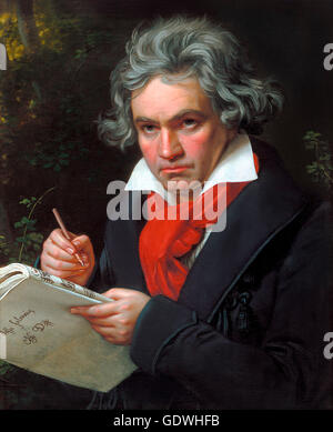 Beethoven. Portrait of the German composer Ludwig van Beethoven (1770-1827) by Joseph Karl Stieler, oil on canvas, 1820 Stock Photo