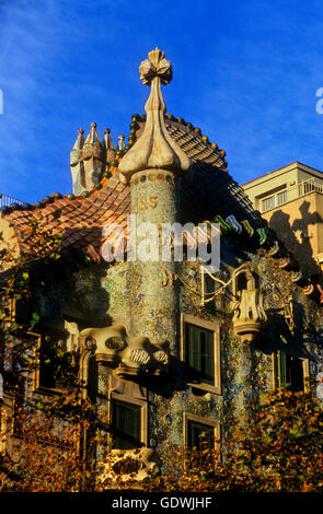 Barcelona: Batlló House, (Gaudí, 1904-1906) at the Passeig de Gràcia Stock Photo
