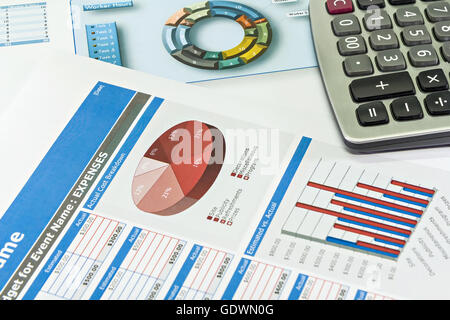 Business graph analysis report Stock Photo