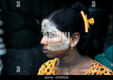 Portrait of a Burmese woman Stock Photo