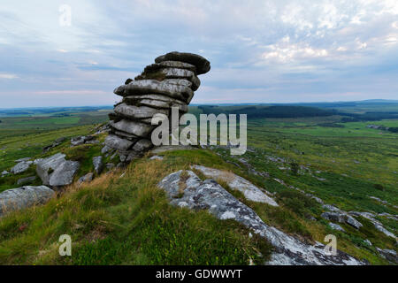 Rocky outcrop on Bodmin Moor Cornwall Stock Photo