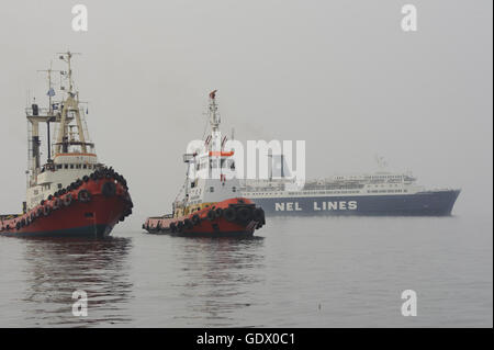 'The passenger ship ''Theophilos'' in the Thermaic Gulf' Stock Photo