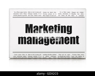 Advertising concept: newspaper headline Marketing Management Stock Photo