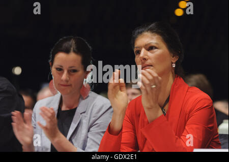 Janine Wissler and Sahra Wagenknecht in Berlin, Germany, 2014 Stock Photo