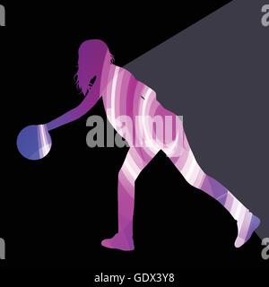 Download Woman bowler bowling silhouette illustration vector background Stock Vector Image & Art - Alamy