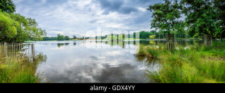 Panoramic view of pan pond lake in Richmond Park London  United Kingdom. Stock Photo