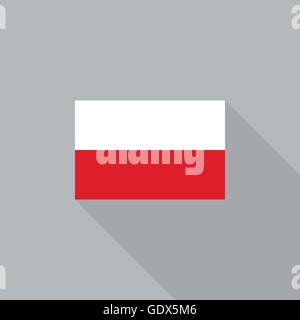 Poland flag flat design vector illustration Stock Vector