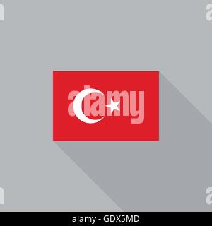 Turkey flag flat design vector illustration Stock Vector
