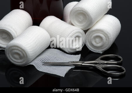 Medical Bandage Rolls Bandage Elastic Scissors Stock Photo 414539737