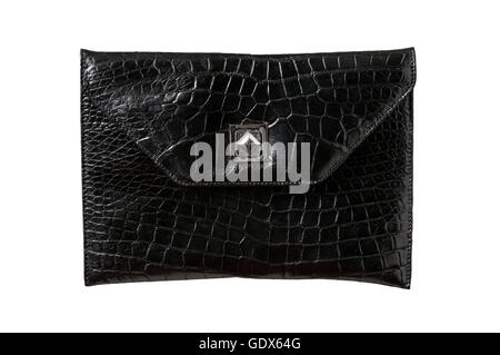 Exotic back leather alligator bag for Pad, hide, skin Stock Photo