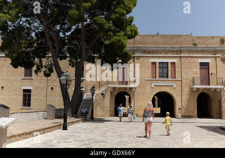 Entrance of The Byzantine museum at the Old Fort, Old Town, Corfu Island,  Greece, Europe Stock Photo