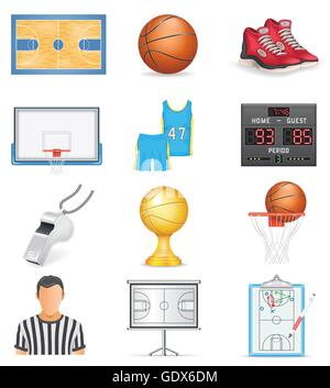 Basketball Icon Set Stock Vector