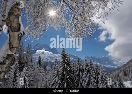 geography / travel, France, Winter lanscape in Chamonix valley, Additional-Rights-Clearance-Info-Not-Available Stock Photo