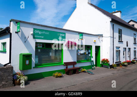 Post office at Kilcar, County Donegal, Ireland. Known as Cill Charthaigh in Irish language Gaelic. Stock Photo