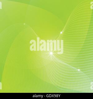 Abstract green background vector background concept template with waves Stock Vector